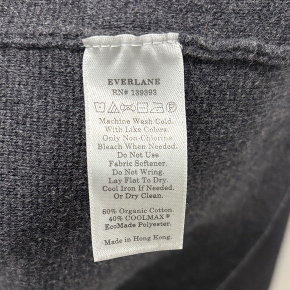 Everlane No Sweat Half Zip Sweater Men’s Size Lg Organic Cotton Preppy Charcoal - Picture 4 of 9